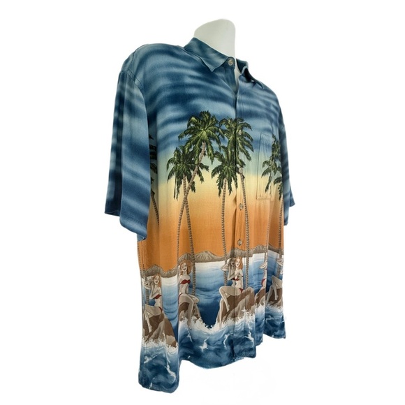 Campia Moda Men's Hawaiian shirt Pinup Bikini Girls and Palm Trees size XL - Picture 4 of 11